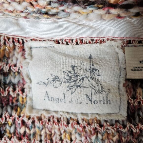 Angel of the north Anthropologie women's Size XS wool blend knit fringe jacket - Picture 7 of 9